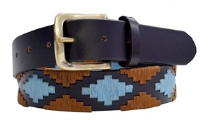 Ceinture en cuir style polo vintage argentin, ceinture cousue pour hommes et femmes, sacoche de haute qualité LBP-0015B - Product Image 4
