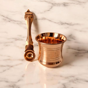 อุปกรณ์เสริม Pooja สำหรับวัดบ้านหรือสำนักงาน | แก้วพูจาและช้อนสำหรับ charnamrit - Product Image 3