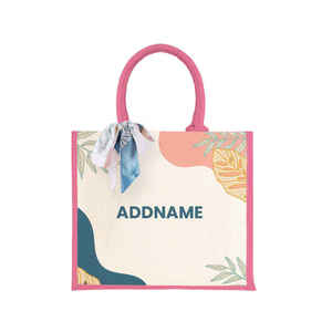 Sac à main en jute laminé imprimé sur mesure, sac de shopping promotionnel écologique pour supermarché - Product Image 3