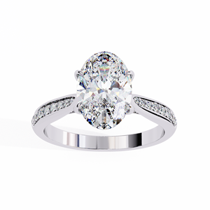 Bague de fiançailles ovale en moissanite pour femme, bijoux fins, alliance sertie de moissanites, cadeau d'anniversaire - Product Image 3