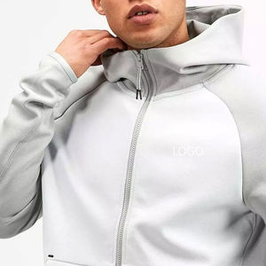 Conjunto Deportivo para Hombre, Sudadera con Capucha Blanca, Pantalón Largo con Abertura Lateral y Bolsillos, Transpirable, de Forro Polar de Poliéster, para Invierno - Product Image 4