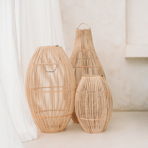 โคมไฟเพดานหวายสานมือ งานฝีมือประณีต สำหรับตกแต่งร้านกาแฟและบ้าน - Product Image 5