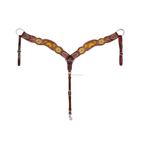 Collar de pecho tallado a mano occidental de cuero de vaca 100% de calidad superior con trabajo de cuentas proveedor de Fabricante Mayorista - Product Image 2