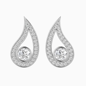 Elegantes Pendientes de Diamantes Cultivados en Laboratorio con Corte Brillante, Oro Blanco Sólido de 18K, Certificados por IGI, Regalo de Lujo para Mujer, Boda, Compromiso - Product Image 1