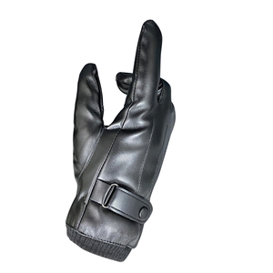 Leather Gloves Wrist Length Plain Style Thermal Unlined for Daily Use Winter Warmth - Product Image 3