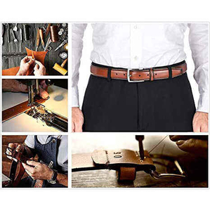 Ceinture pour homme en cuir de vache véritable, boucle en acier, robuste, design personnalisé, boucle à ardillon, qualité supérieure - Product Image 5