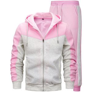 Customized Solid Colors 100%Cotton <b>Fleece</b> Tracksuit Men <b>Hoodie</b> & Jogger Set Zipper <b>Hoodies</b> Sweatpants Quick Dry 2Pcs Set For Men - Product Image 5