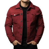 Veste en jean pour homme, imprimé intégral, 100% lavable, design basique, collection hiver, effet usé