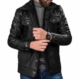 เสื้อแจ็คเก็ตหนังเชอร์ปาสีดำ - Product Image 6