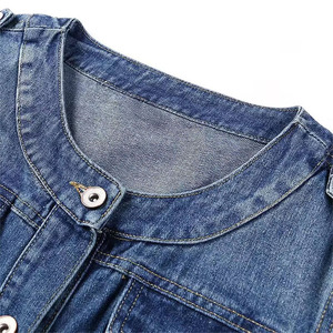 New Style Women's Regular <b>Denim</b> <b>Jacket</b> Crew Neck Long Sleeve Classic Style <b>Vintage</b> <b>Denim</b> <b>Jacket</b> For Ladies - Product Image 5