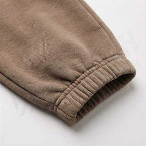 Unisex Brown Hooded <b>Tracksuit</b> Full Zip Sweatshirt With Drawstring Pants Solid Color Casual Wear Autumn Cotton Fabric Regular Fit - Product Image 6