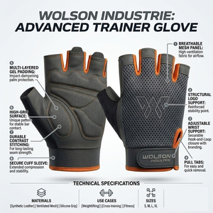 Guantes Deportivos Transpirables Unisex de Medio Dedo, Elásticos, Cómodos, con Soporte de Agarre para Entrenamiento, Gimnasio, Levantamiento de Pesas y Ejercicio - Product Image 4