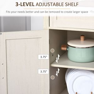 L'armadietto del Buffet della cucina in legno bianco della credenza dello stile della fattoria presenta il cassetto e la mensola per la conservazione della cucina - Product Image 6