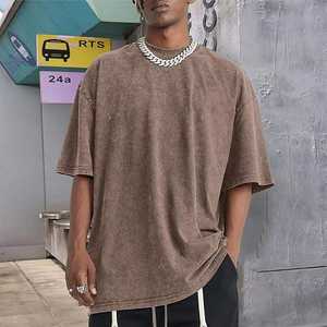 Camiseta de Alta Calidad Estilo Urbano, Personalizada, Lavada al Ácido, a la Moda, de Manga Corta, Estilo Vintage - Product Image 4
