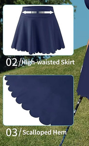 4 Way Stretchable High Waist Tennis Wear <b>Skirts</b> With inner Shorts Customer Demand Sportswear Golf <b>Skirt</b> Skorts Ladies - Product Image 3