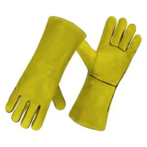 High Quality Blue Cow Split Leather Flame Retardant Welding Gloves <b>Fire</b> Proof Industrial Safety with Thumb Palm Protection - Product Image 5