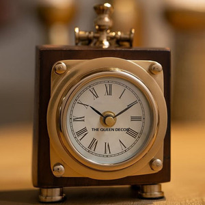 Top Elegant Designed Steel Metal Gold Finished Hotel And Office Desktop Tabletop Decoration Handmade Table <b>Clock</b> - Product Image 6