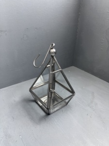 ARTISAN DESIGN Handmade Metal Steel Pyramid Glass Candle Lantern Hanging Hook Decorative <b>Tea</b> <b>Light</b> <b>Holder</b> for Home Decoration - Product Image 3