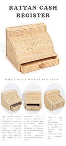 Un modelo de caja registradora de juguete tejida con ratán natural. Un juguete infantil en oferta. Nhat Minh Vietnam - Product Image 6
