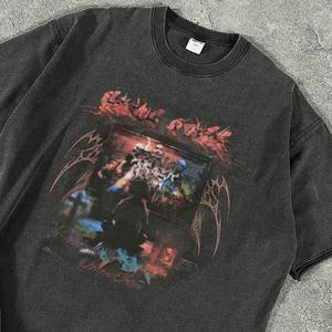260 GSM 100% Cotton Acid Washed Crew Neck Oversized Fit Blank Print Eco-Friendly Breathable Tee <b>Shirt</b> <b>for</b> <b>Men</b> Knitted Fabric - Product Image 5