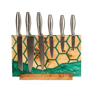 Portacuchillos Magnético de Resina y Madera de Olivo Premium, Organizador de Almacenamiento de Cuchillos de Cocina Decorativo para Montar en la Pared - Product Image 4