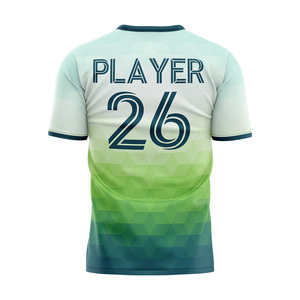 Custom Men's Short Sleeve Football <b>Soccer</b> Uniform Jerseys Plus Size Classic Pattern Breathable 100% Polyester Sport Jersey - Product Image 2