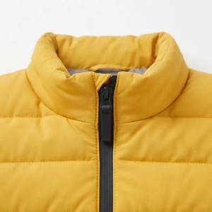 Chaqueta Acolchada Amarilla para Hombre, Cuello Alto, Cierre de Cremallera, Resistente al Viento, Informal, para Invierno, Corte Regular, Relleno de Poliéster - Product Image 4