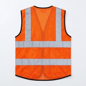เสื้อกั๊กนิรภัยสีส้มสะท้อนแสง OEM Pro Hi Visibility พร้อมกระเป๋าซิป สำหรับงานก่อสร้างและงานจราจร - Product Image 3