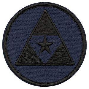 Écusson triangulaire étoilé brodé noir, badge rond bleu marine, accessoire de regalia maçonnique personnalisé pour uniforme fraternel à coudre - Product Image 2