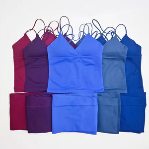 Conjunto Deportivo Vintage para Mujer, de Secado Rápido, con Top Corto con Cierre Frontal y Pantalones Acampanados, 2 Piezas, para Entrenamiento, Running y Gimnasio - Product Image 1