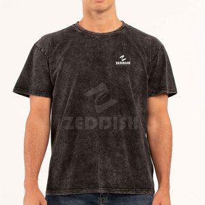 T-shirt délavé à l'acide, nouveau design, meilleure qualité, couleur unie, coupe oversize pour homme. - Product Image 2