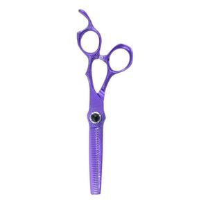 Tijeras Profesionales de Peluquería para Cabello Fino, Color Morado, Acero Inoxidable, Punta Redonda, para Diestros - Product Image 6