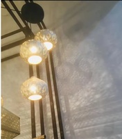 Lampe suspendue en laiton style cage pour chambre à coucher, luminaire industriel à suspendre au plafond avec support, Diwali
