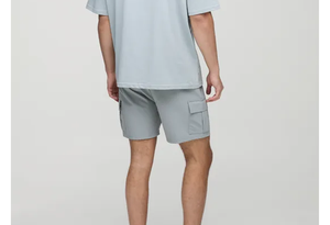 Pantalones Cortos Cargo Gris Claro para Hombre, Cintura Media, Banda Elástica, Estilo Casual, Bolsillos, Tejido de Algodón, Color Sólido, Transpirables - Product Image 2