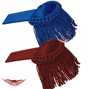 Epaulettes Tácticas Elegantes de Alta Calidad en Satén Azul y Borgoña, Estilo Napoleón Francés, Hechas a Mano - Product Image 1