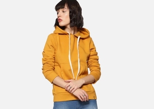 Sudadera con Capucha para Mujer, Color Sólido, Manga Larga, Tejido de Algodón, Informal, para Otoño, Transpirable, con Bolsillos - Product Image 2