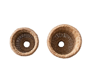 Juego de 2 jarrones decorativos de ratán de color natural, precio de fábrica al por mayor, hecho en Vietnam - Product Image 5