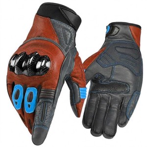 Motorbike Leather <b>Gloves</b> Short Cuff Biker Gear <b>Touchscreen</b> Compatible USA Europe Market Wholesale - Product Image 2
