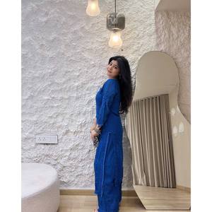 Hermoso conjunto de top y pantalón con bordado de hilo, talla XL - Product Image 4