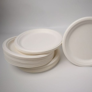 Assiettes durables pour mariages et dîners d'hôtel, 6 pouces, rondes, en bagasse de canne à sucre, compatibles micro-ondes, vaisselle naturelle 2026 - Product Image 1