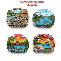Aimants de réfrigérateur OEM/ODM du Vietnam, souvenirs de voyage personnalisés, aimants 3D en résine, artisanat magnétique de la nourriture de rue de Saïgon et de la baie de Ha Nô.