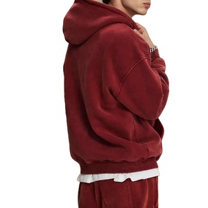 Customized High Quality Oversized <b>Acid</b> Wash <b>Drop</b> Shoulder 100% Cotton Fleece Casual Custom Design Men's Zipper Hoodie Tracksuits - Product Image 5