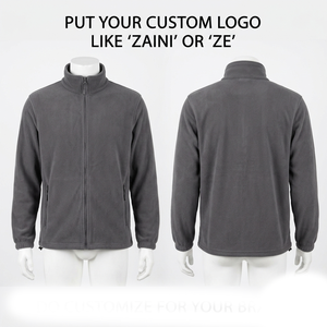 Premium 300 GSM Polar Fleece <b>Puller</b> Jacket Full Zip Custom Logo Embossed Men's Waterproof Breathable Reflective Autumn Outerwear - Product Image 1