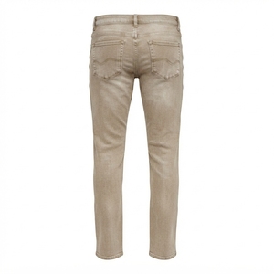 Pantalones Vaqueros de Mezclilla de Algodón para Hombre, Corte Slim Fit, Pierna Recta, Tallas Grandes, Cintura Media, Color Sólido, Cierre de Botones - Product Image 2