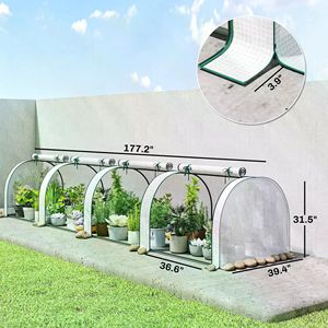 Grande Serra da Giardino Moderna Pop-up in Acciaio Zincato con Telaio in Legno/Acciaio e Materiale in PVC/Vetro per la Crescita delle Piante all'Aperto - Product Image 5