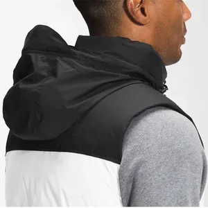 <b>Men's</b> Color Block Puffer Vest Stand Collar Zipper Closure Windproof <b>Winter</b> Casual <b>Jacket</b> Thick Polyester Fiber Filling - Product Image 4