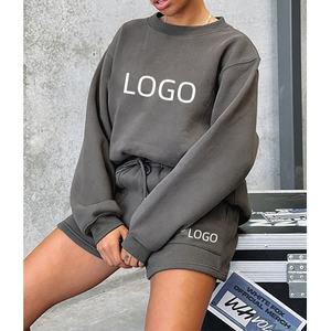 Conjunto de Pantalones Cortos y Sudadera para Mujer, Hecho a Medida, 100% Algodón, Venta al Por Mayor 2026, Conjunto Deportivo de Dos Piezas - Product Image 3