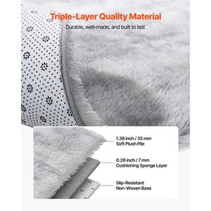 Alfombra Moderna para Decoración del Hogar, Estética, Gris Claro, 6 x 9 Pies, Alfombra Interior de Felpa, Suave, Antideslizante, Modelo Tie-Dye - Product Image 6