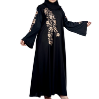 Abaya pour femmes, design imprimé, style Dubaï, robe maxi kaftan musulmane islamique koweïtienne élégante, polyester de haute qualité