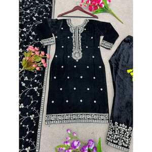 Top de fête pour femmes styliste-Ensemble Sharara et Dupatta Top élégant avec Sharara et Dupatta élégants pour les occasions spéciales - Product Image 2